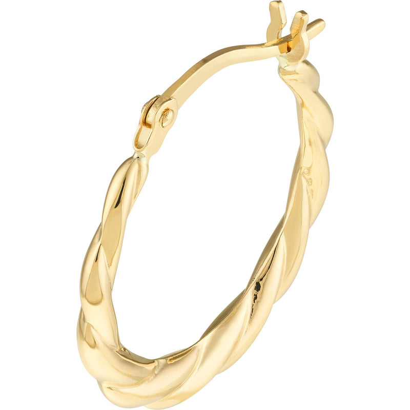 Olas d'Oro Earrings - 14K Yellow. Gold Twisted Hoop Earrings