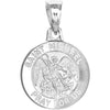 Olas d'Oro Necklace - 14K White Gold Small St. Michael's Medal