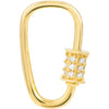 Olas d'Oro Necklace - 14K Yellow Gold Asymmetrical Diamond Screw Carabiner Lock