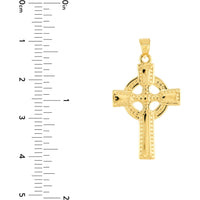 Olas d'Oro Necklace - 14K Yellow Gold Celtic Cross Pendant