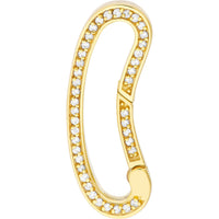 Olas d'Oro Necklace - 14K Yellow Gold Diamond Bean Shape Push Lock