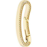 Olas d'Oro Necklace - 14K Yellow Gold Diamond Bean Shape Push Lock