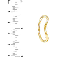 Olas d'Oro Necklace - 14K Yellow Gold Diamond Bean Shape Push Lock