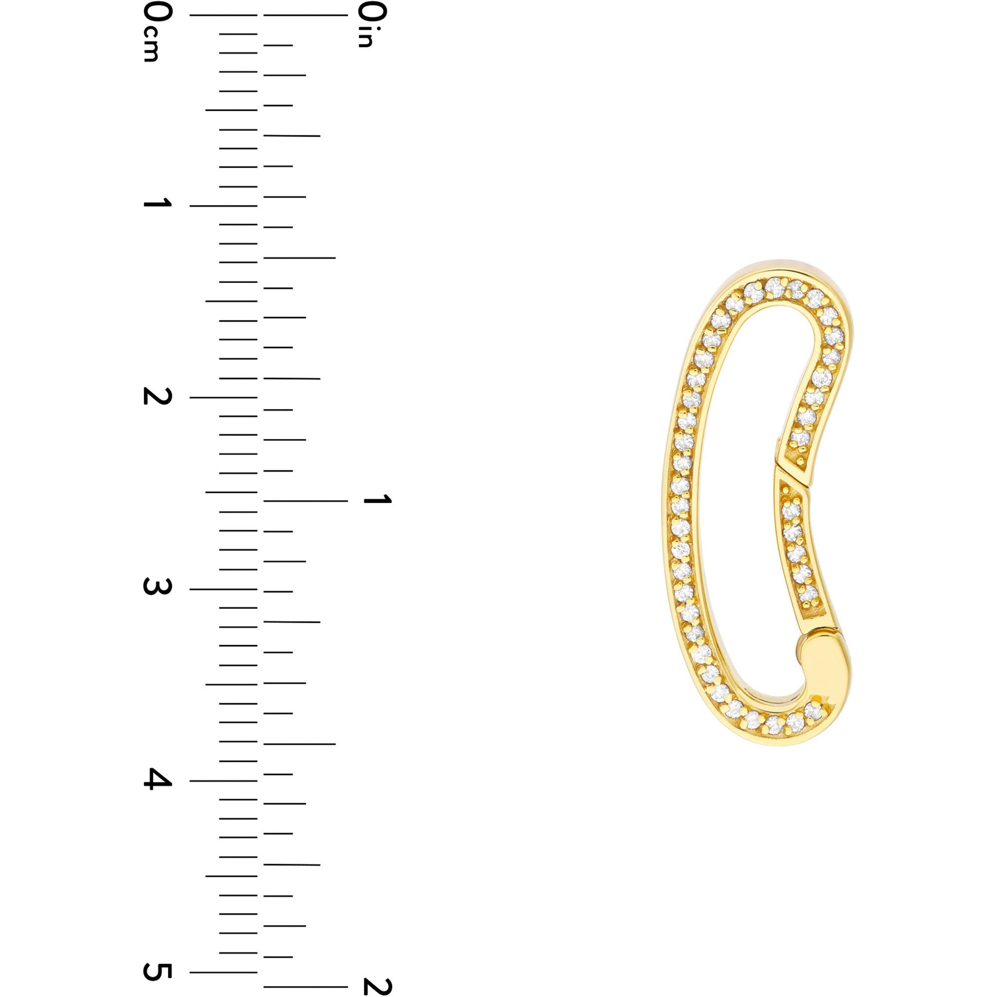 Olas d'Oro Necklace - 14K Yellow Gold Diamond Bean Shape Push Lock