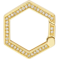 Olas d'Oro Necklace - 14K Yellow Gold Diamond Hexagon Push Lock