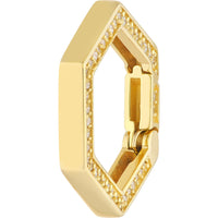 Olas d'Oro Necklace - 14K Yellow Gold Diamond Hexagon Push Lock