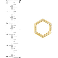 Olas d'Oro Necklace - 14K Yellow Gold Diamond Hexagon Push Lock