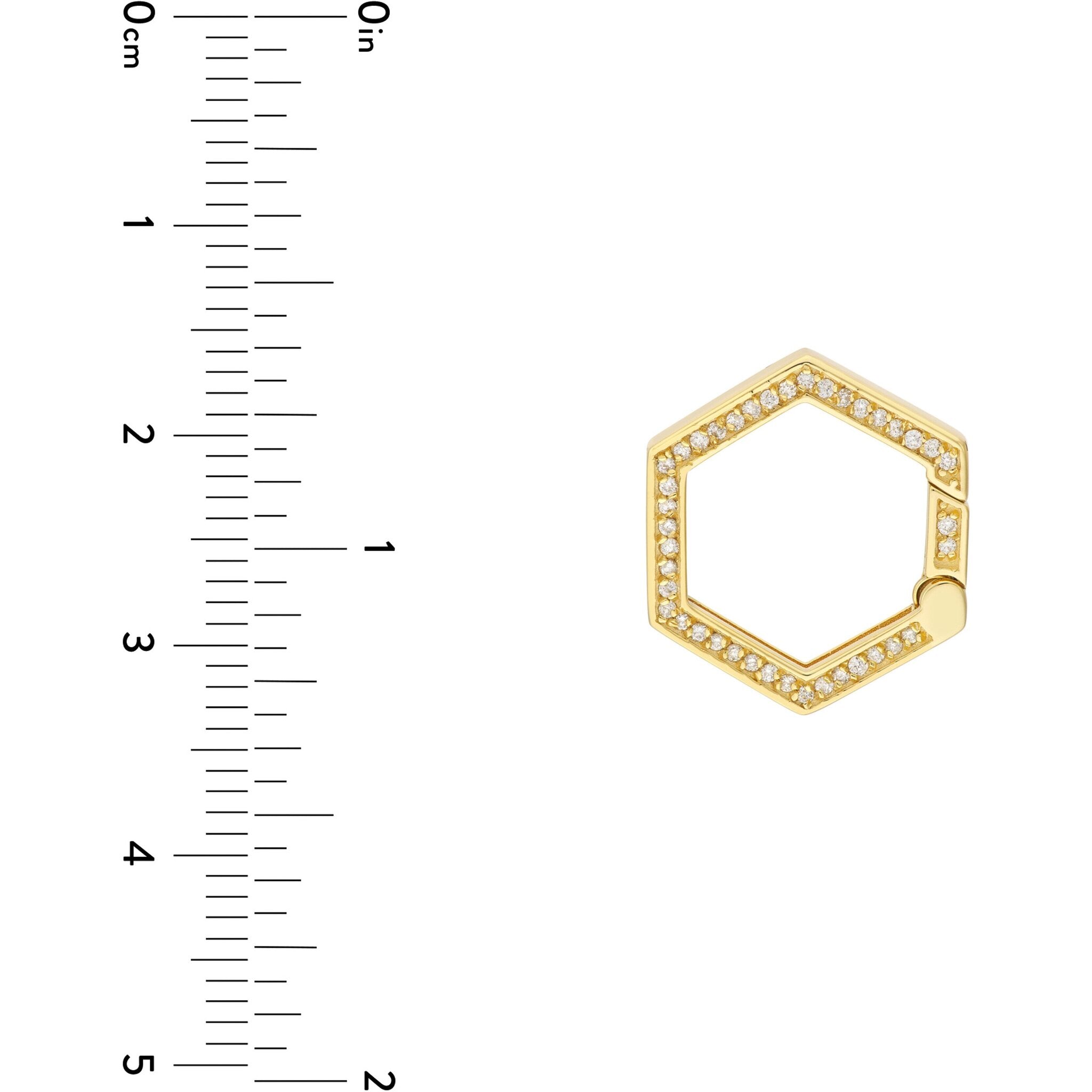 Olas d'Oro Necklace - 14K Yellow Gold Diamond Hexagon Push Lock