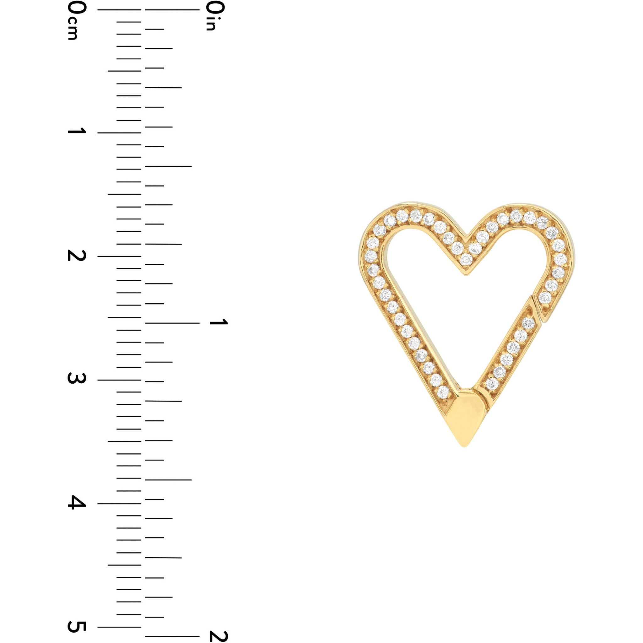 Olas d'Oro Necklace - 14K Yellow Gold Diamond Open Heart Push Lock