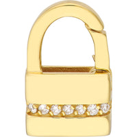 Olas d'Oro Necklace - 14K Yellow Gold Diamond Padlock