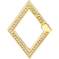 Olas d'Oro Necklace - 14K Yellow Gold Diamond Rhombus Push Lock