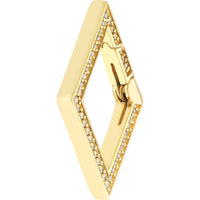 Olas d'Oro Necklace - 14K Yellow Gold Diamond Rhombus Push Lock