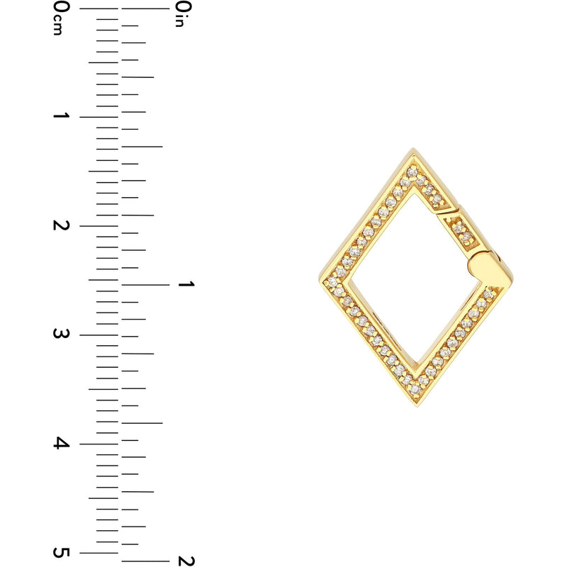 Olas d'Oro Necklace - 14K Yellow Gold Diamond Rhombus Push Lock