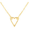 Olas d'Oro Necklace - 14K Yellow Gold Open Heart Push Lock