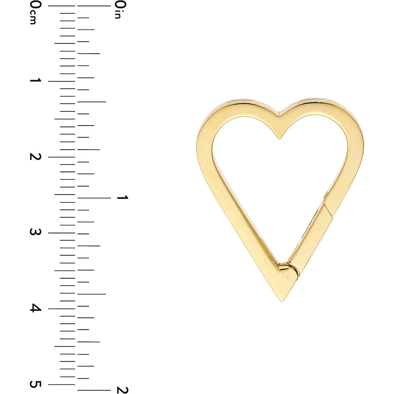 Olas d'Oro Necklace - 14K Yellow Gold Open Heart Push Lock