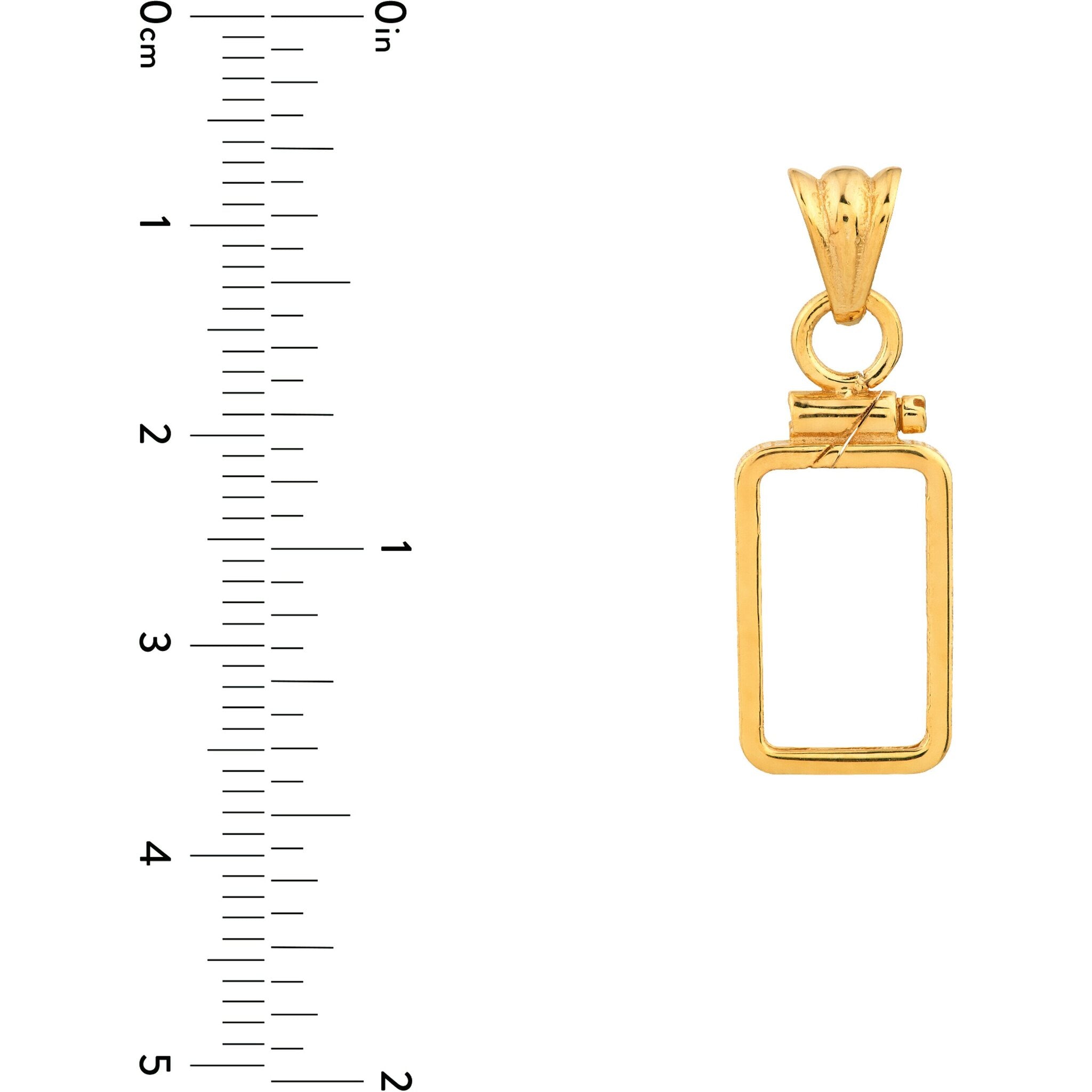 14k Yellow Gold Screw Top Coin Bezel Pendant For 1g Pamp Suisse Fortuna Bar