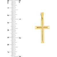 Olas d'Oro Necklace - 14K Yellow Gold Raised Cross Pendant