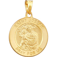 Olas d'Oro Necklace - 14K Yellow Gold St. Joseph's Medal