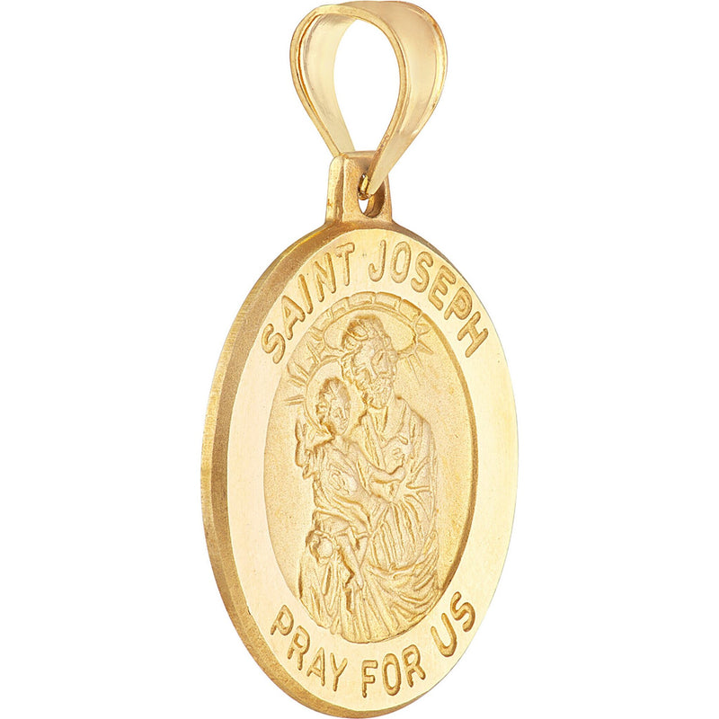 Olas d'Oro Necklace - 14K Yellow Gold St. Joseph's Medal