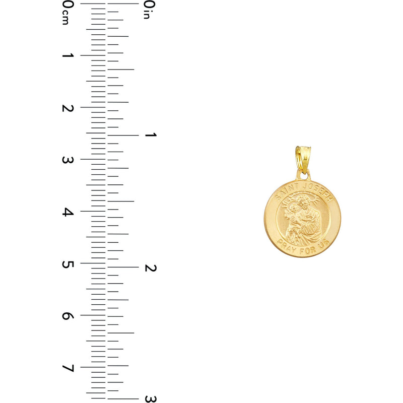 Olas d'Oro Necklace - 14K Yellow Gold St. Joseph's Medal