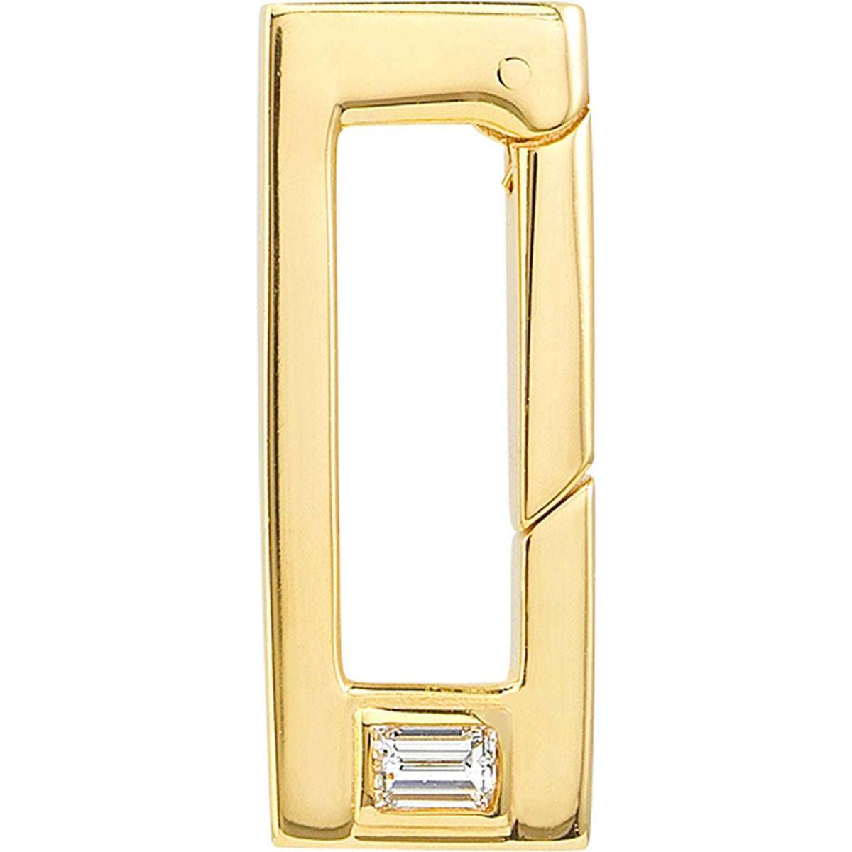 Olas d'Oro Ring - 14K Yellow Gold Diamond Rectangular Push Lock