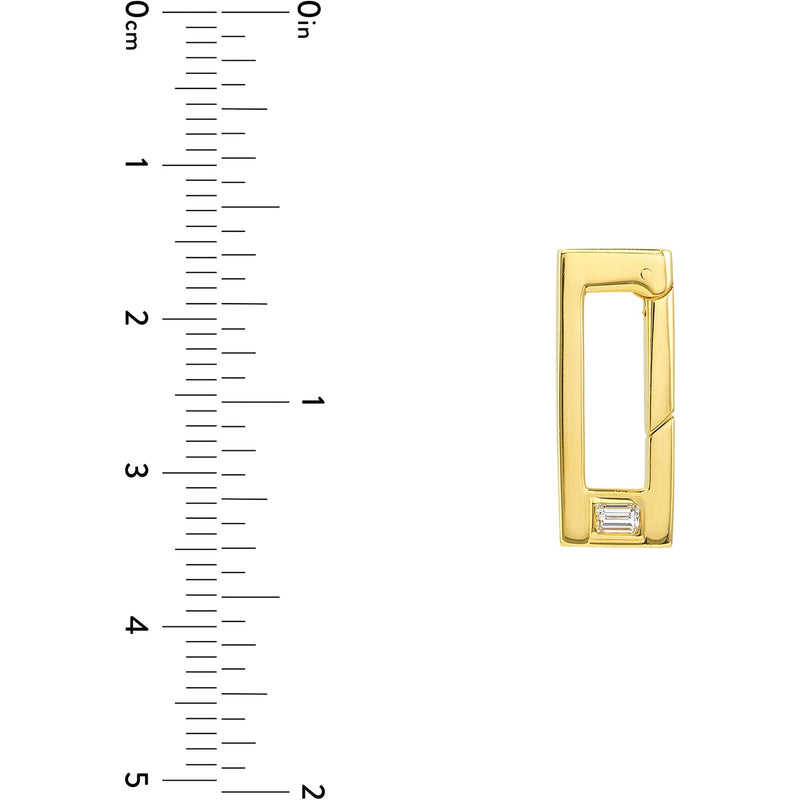 Olas d'Oro Ring - 14K Yellow Gold Diamond Rectangular Push Lock