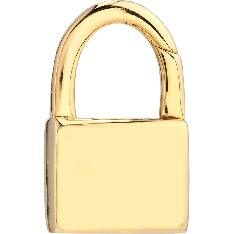 Olas d'Oro Ring - 14K Yellow Gold Padlock Shaped Push Lock