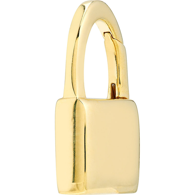 Olas d'Oro Ring - 14K Yellow Gold Padlock Shaped Push Lock