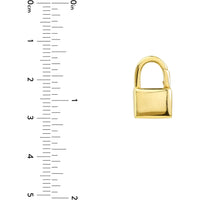 Olas d'Oro Ring - 14K Yellow Gold Padlock Shaped Push Lock