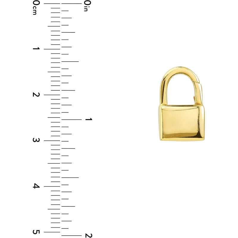 Olas d'Oro Ring - 14K Yellow Gold Padlock Shaped Push Lock