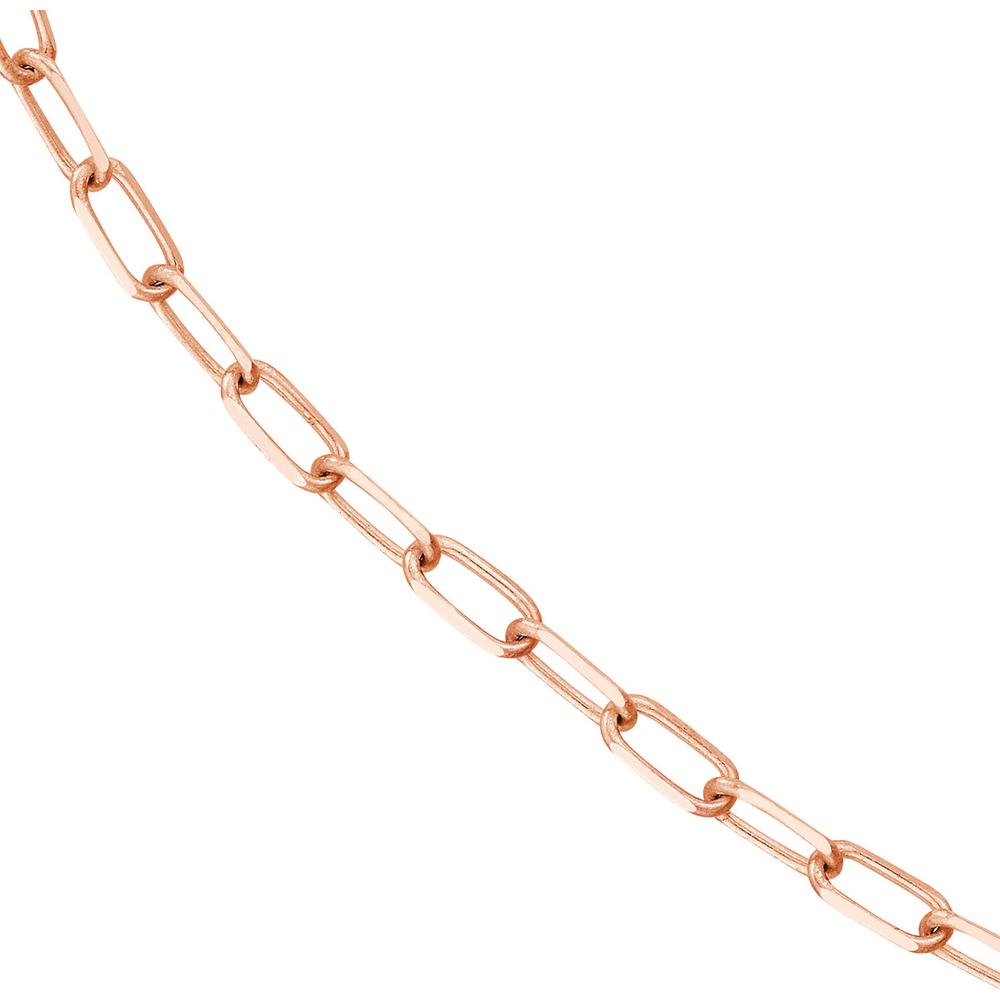 Olas d'Oro - 10K Rose Gold 16" Diamond-Cut Paper Clip Chain Necklace - 2.47 Grams Average Weight