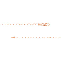 Olas d'Oro - 10K Rose Gold 16" Diamond-Cut Paper Clip Chain Necklace - 2.47 Grams Average Weight