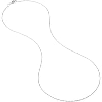 Olas d'Oro - 10K White Gold 1.05mm Cable Chain Necklace - 20" Length with Lobster Clasp