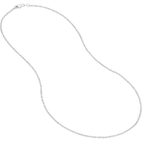 Olas d'Oro - 10K White Gold 1.05mm Diamond-Cut Double Rope Chain - 18" Length with Lobster Lock