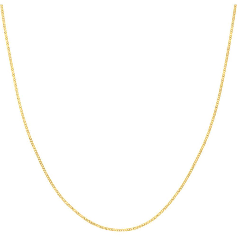 Olas d'Oro - 10K White Gold 1.4mm Curb Chain Necklace with Lobster Lock  18'' Length
