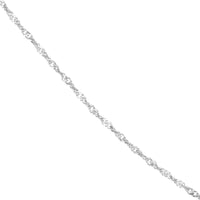 Olas d'Oro - 10K White Gold 1.4mm Singapore Chain Necklace with Spring Ring Clasp - 24 Inches