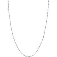 Olas d'Oro - 10K White Gold 2.3mm Diamond-Cut Rope Chain Necklace - 18 Inches