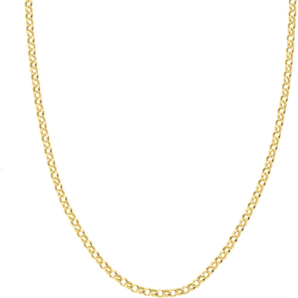 Olas d'Oro - 10K White Gold 20'' Hollow Rolo Chain Necklace with Lobster Lock Closure