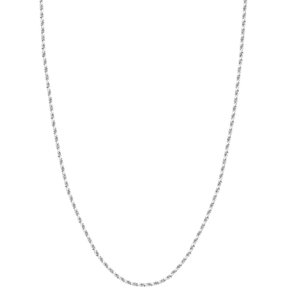 Olas d'Oro - 10K White Gold 20" Diamond-Cut Rope Necklace with Lobster Lock - 6.4 Grams Total Weight