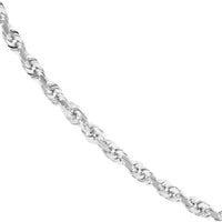 Olas d'Oro - 10K White Gold 20" Diamond-Cut Rope Necklace with Lobster Lock - 6.4 Grams Total Weight
