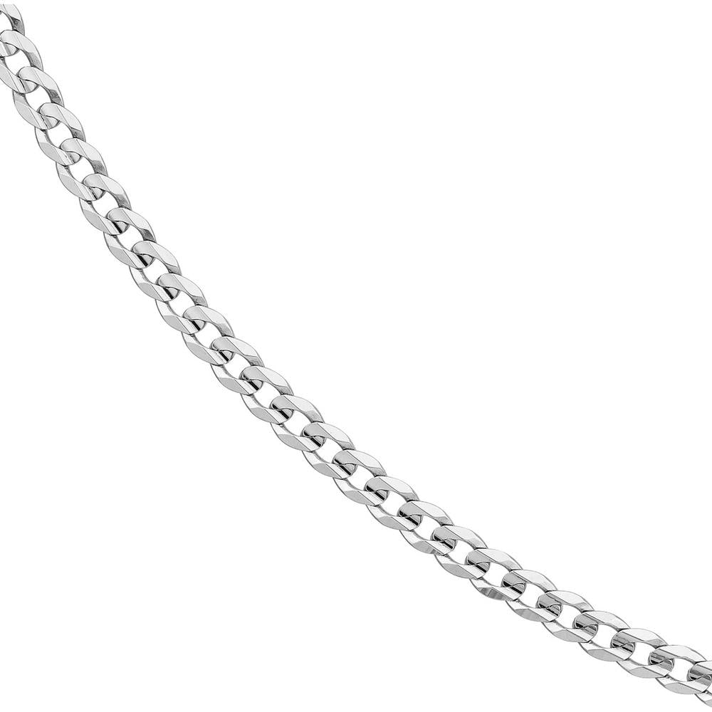Olas d'Oro - 10K White Gold 22-Inch Concave Cuban Curb Chain Necklace - 22.39g Weight