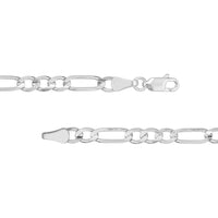 Olas d'Oro - 10K White Gold 22-Inch Light Concave Figaro Chain Necklace with Lobster Clasp - 4.7mm Width