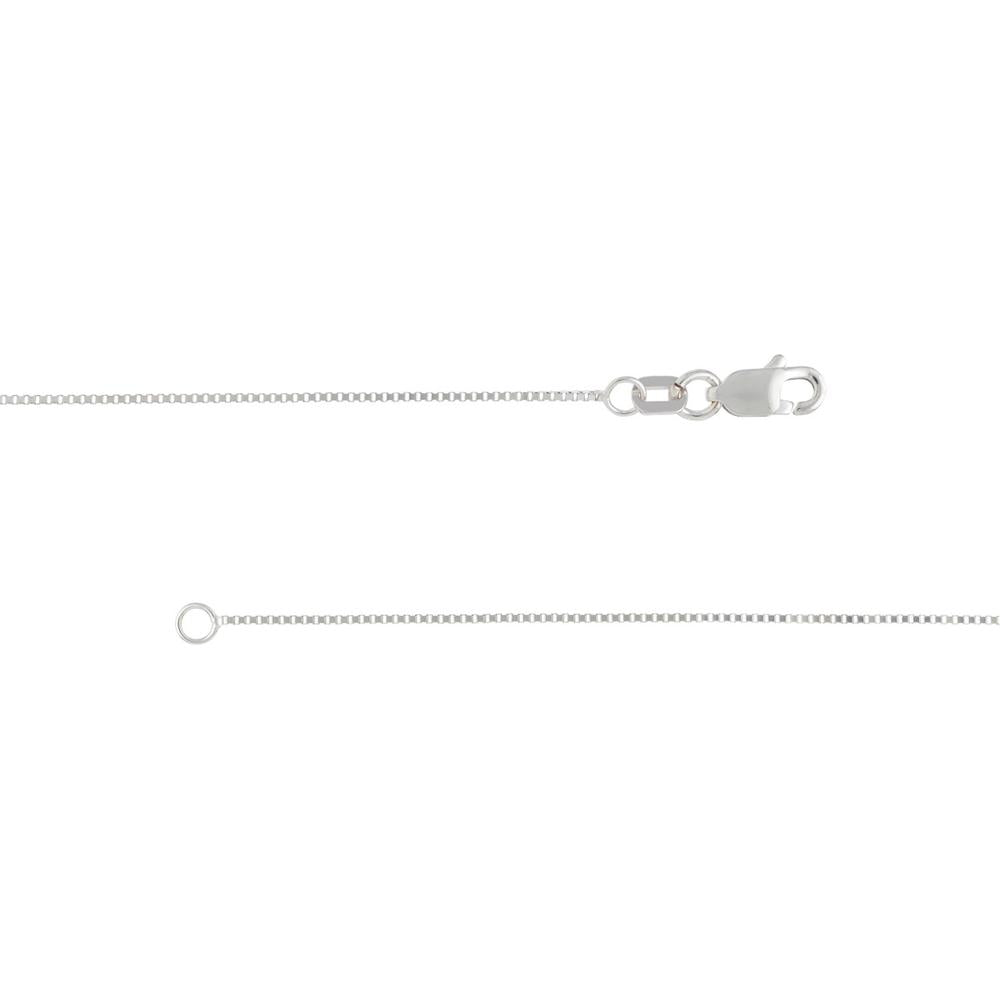 Olas d'Oro - 10K White Gold 24" Box Chain Necklace with Lobster Lock - 1.86 Grams