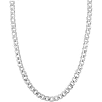 Olas d'Oro - 10K White Gold 24" Cuban Curb Chain Necklace with Lobster Lock - 52.91 grams