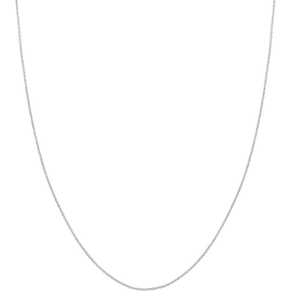 Olas d'Oro - 10K White Gold 24" Diamond-Cut Cable Chain Necklace with Lobster Clasp