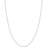Olas d'Oro - 10K White Gold 2mm Light Rope Chain Necklace with Lobster Lock - 18" Length