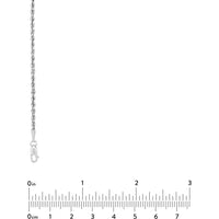 Olas d'Oro - 10K White Gold 2mm Light Rope Chain Necklace with Lobster Lock - 20 Inches