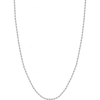 Olas d'Oro - 10K White Gold 30" Diamond-Cut Rope Chain with Lobster Lock - 8.6 Grams Total Weight