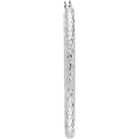 Olas d'Oro - 10K White Gold 3mm x 42mm Diamond-Cut Oval Hoop Earrings  2.15g Total Weight