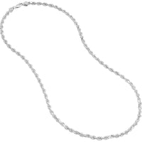 Olas d'Oro - 10K White Gold 4.4mm Diamond-Cut Rope Chain with Lobster Lock - 30" Necklace
